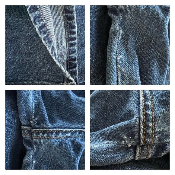 Anchor Blue Vintage Denim Bib Overalls Jeans Men’s Size L - Picture 9 of 10